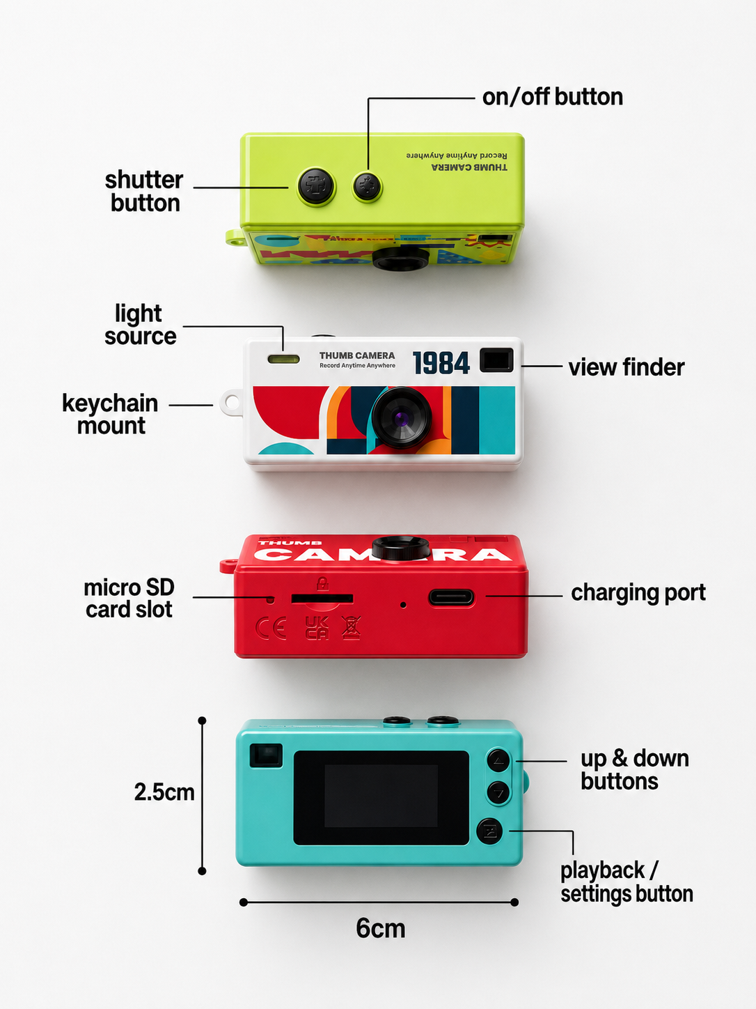 Thumb Camera — Mini Keychain Digicam